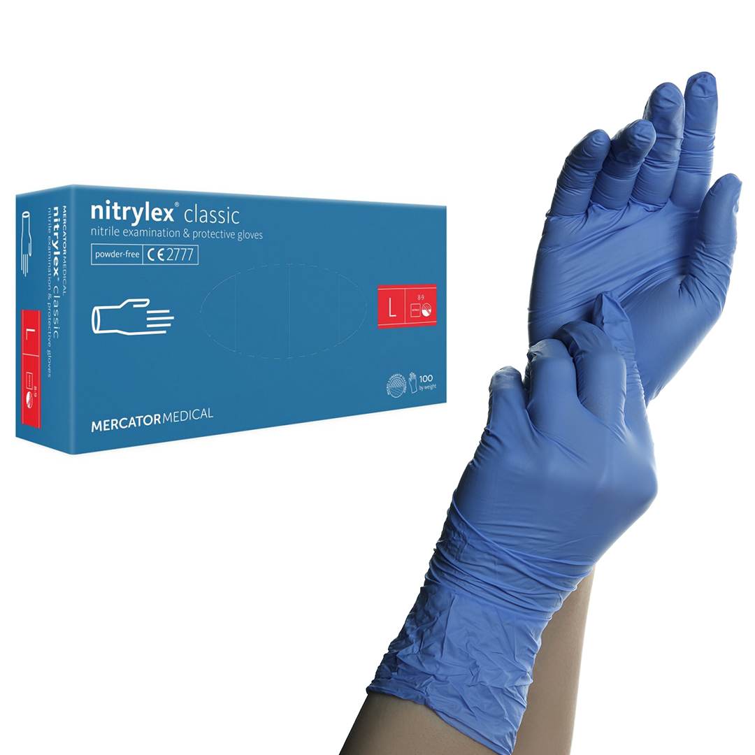 Nitrylex Classic mănuși din cauciuc nitrilic albastru L