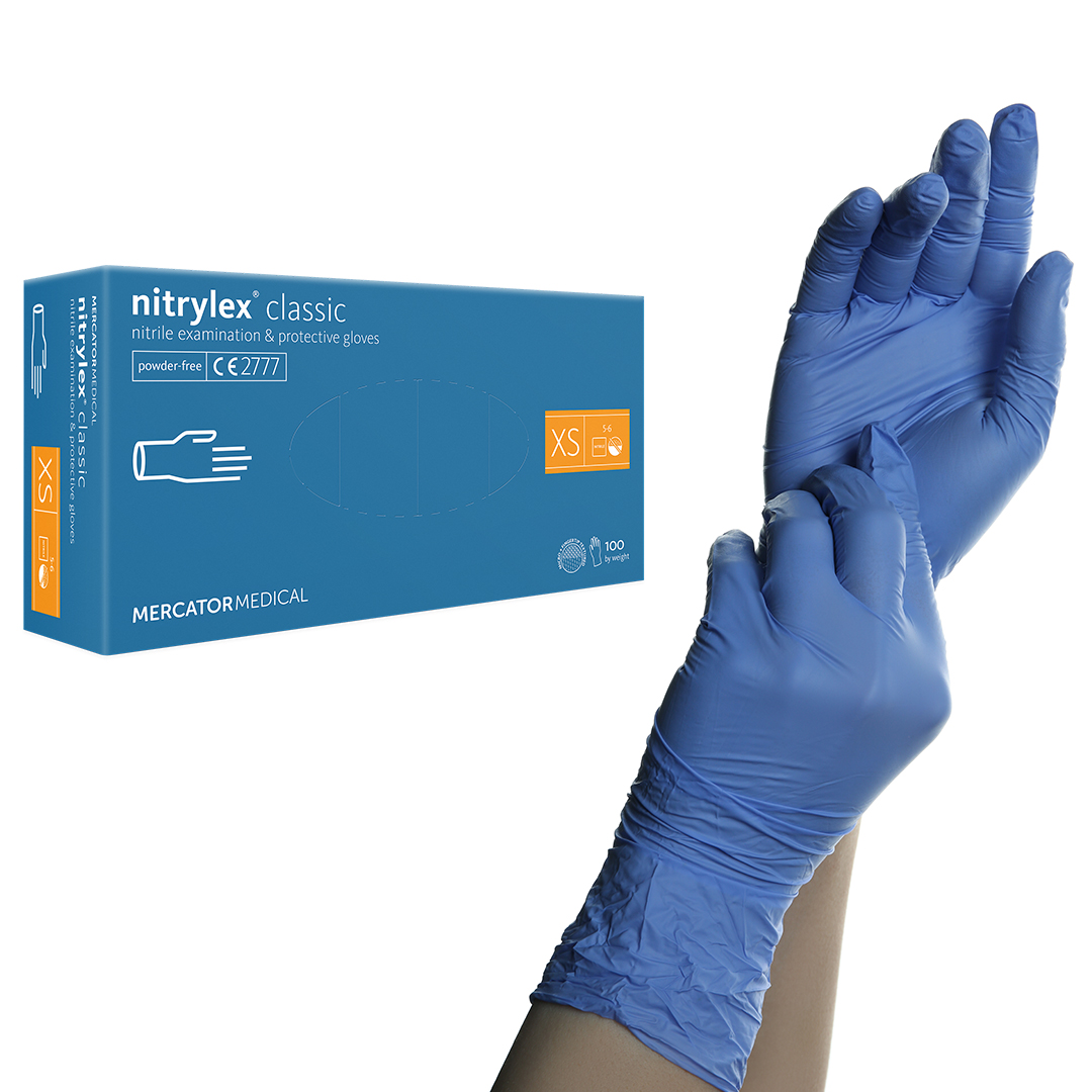 Nitrylex Classic mănuși din cauciuc nitrilic albastru XS