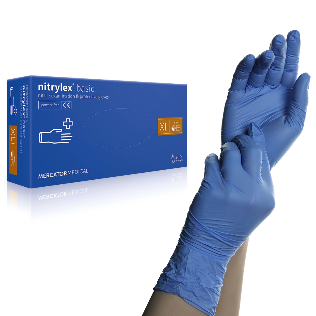 Nitrylex Basic mănuși din cauciuc nitrilic albastru XL