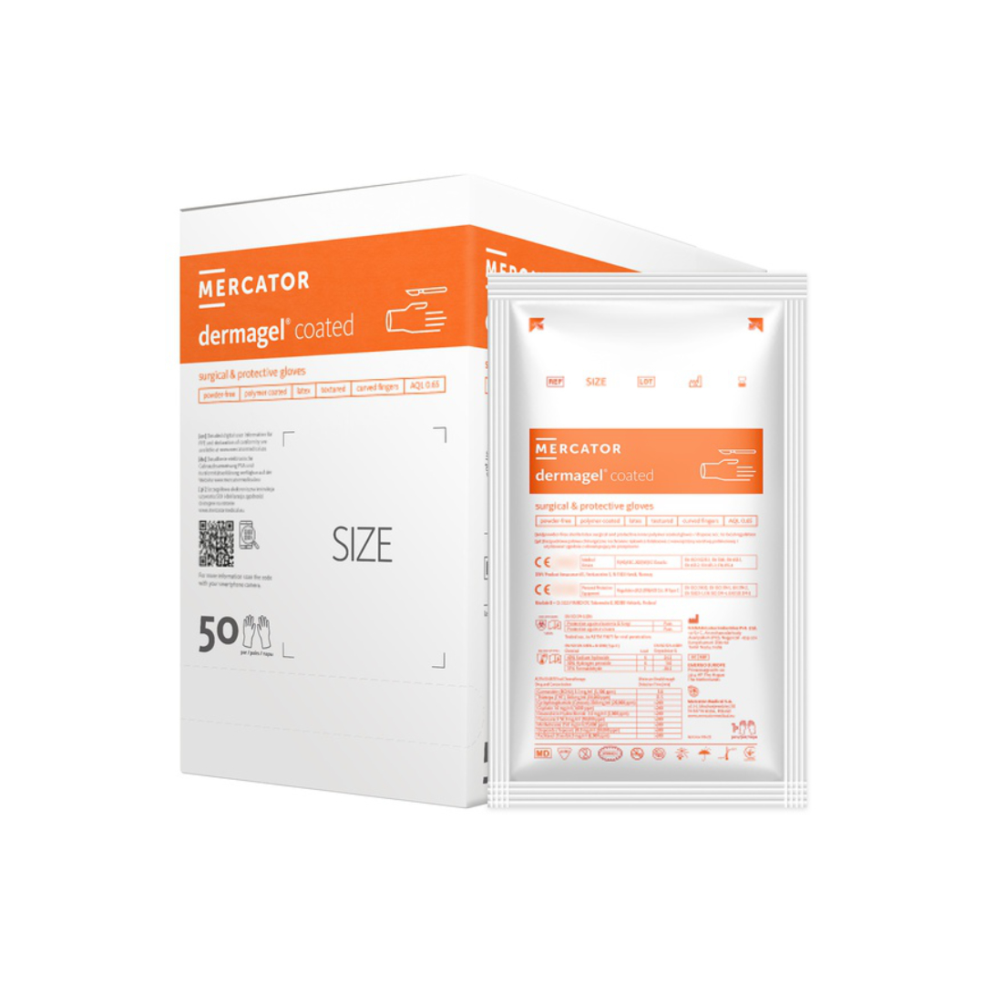 Mercator dermagel mănuși sterile latex fără pudră 8.0